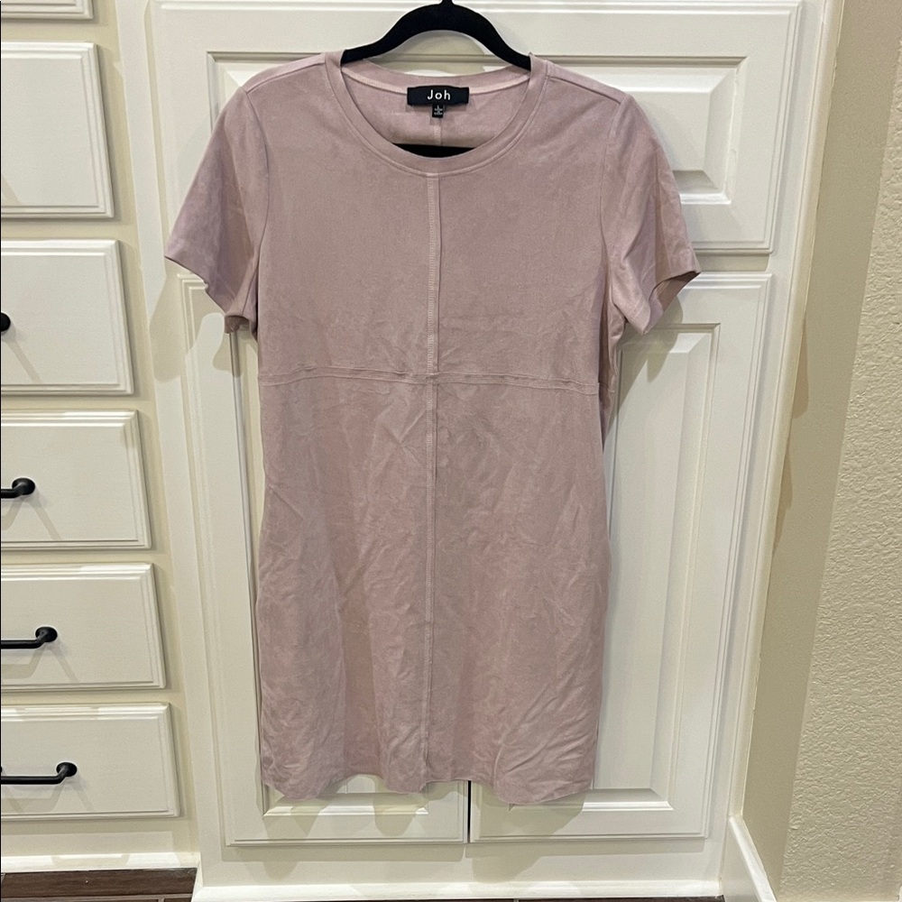 JOh Women's Mini Dress - Soft Mauve color; suede